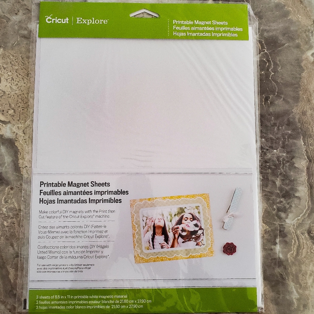 Cricut 3 Printable Magnet Sheets Vinyl New Sealed